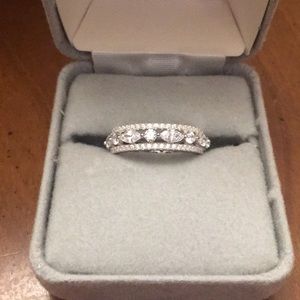 STERLING SILVER AND CZ ETERNITY BAND